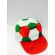 Cappello forma pallone colore verde,rosso e bianco